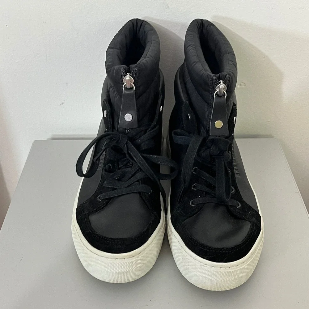 Skechers Street Rise Fit Alba Black Leather high top trainers‎ Women's Size 10